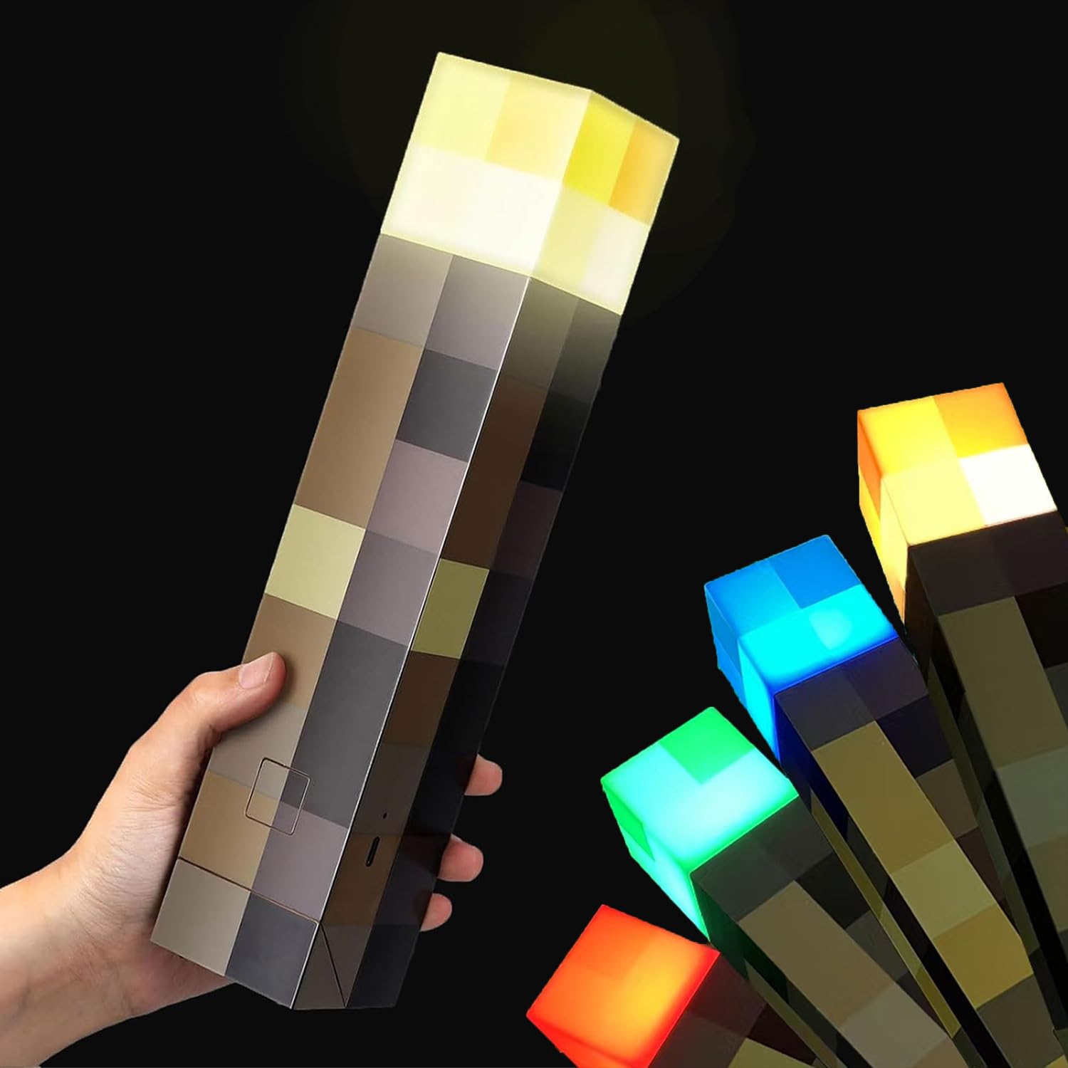 Photo 1 of Light-up Wall Torch with Wall Mountable - 4 Color Night Light,LED Torch Light with Wall Mount & Hand Held,USB Rechargeable Night Light for Boys’Birthday Parties,Living Room Bedroom Decor (4 Colors)