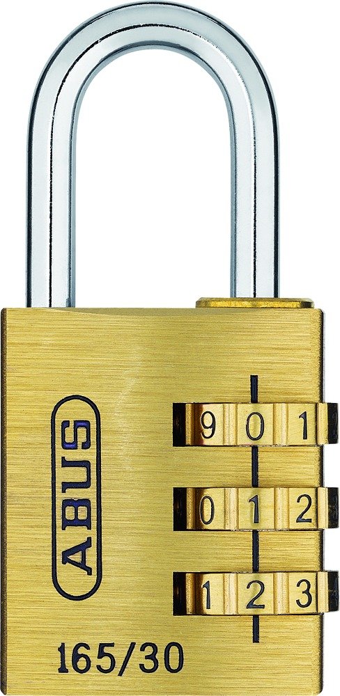 ABUS 165/30 combination lock - brass padlock - with individually adjustable number code - suitcase lock/ locker lock - ABUS -Safety level 3