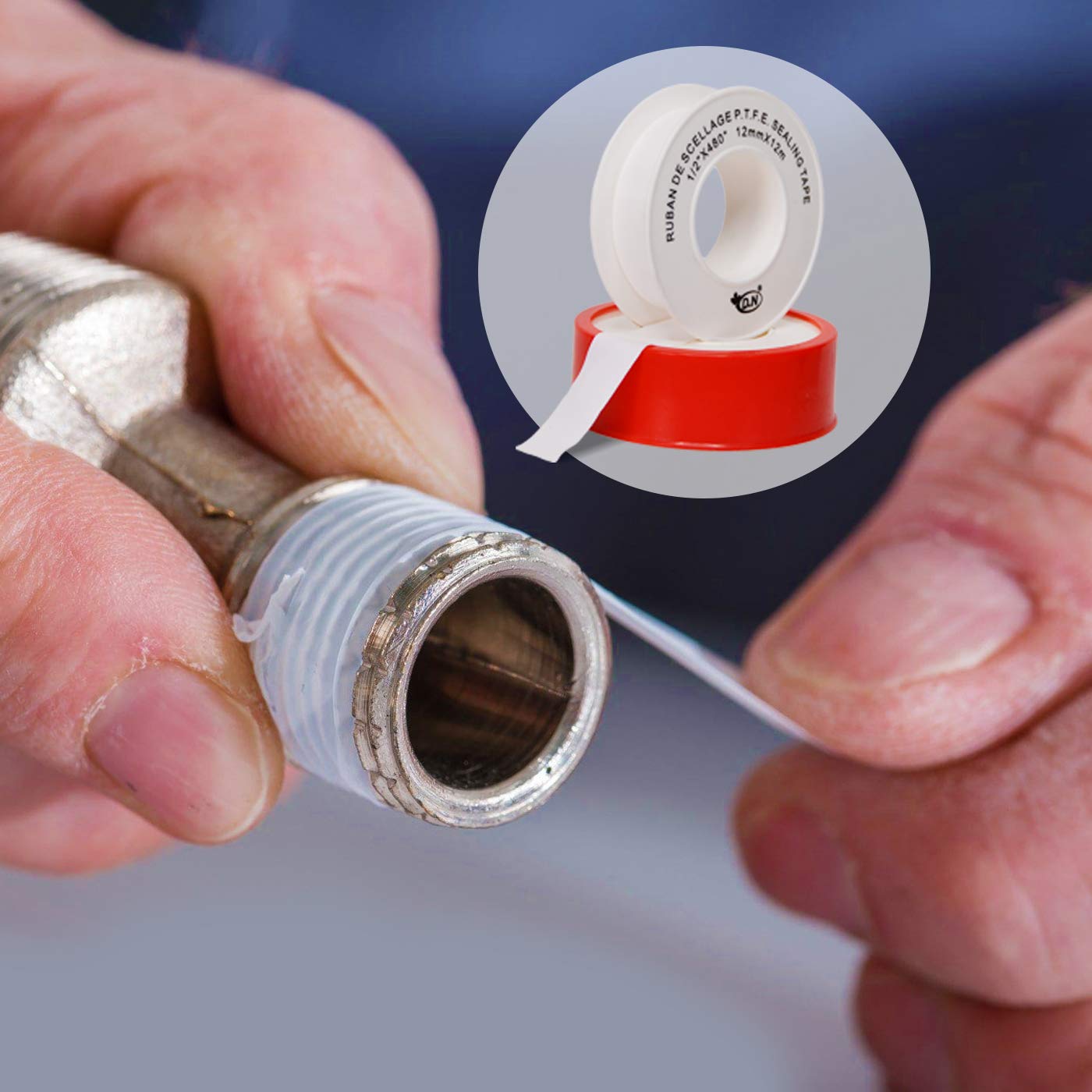 D.N Teflon Tape Premium Grade (PTFE) Thread Seal Tape for Plumbers | General Purpose Water Pipe Sealant Tape | 1/2″ Width x 480 ″ Length – White (Pack 1): Industrial & Scientific