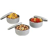 Lille Home Stainless Steel Salad Dressing Container, Leakproof Small Containers with Lids, 7.5 OZ for Condiments, Dips, Dipping Sauce Cups, Mini Food Storage, BPA Free, Set of Three