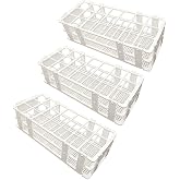 POCOMOCO 3 Packs Plastic Test Tube Rack, 21 Holes Lab Test Tube Rack Holder for 30mm Test Tubes, White, Detachable (21 Holes)