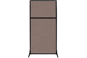 Versare Workstation Partition | Portable Wall Divider | Modern Office Cubicle | Free Standing Privacy Screen | Flexible Work Space | 33" x 70" Latte Fabric Panels