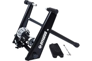 Signature Fitness Fitvids Bike Trainer Stand Steel Bicycle Exercise Fluid Magnetic Stand with Front Wheel Riser Block – Sports Training – Bike Trainer – Black, Premium, Fluid