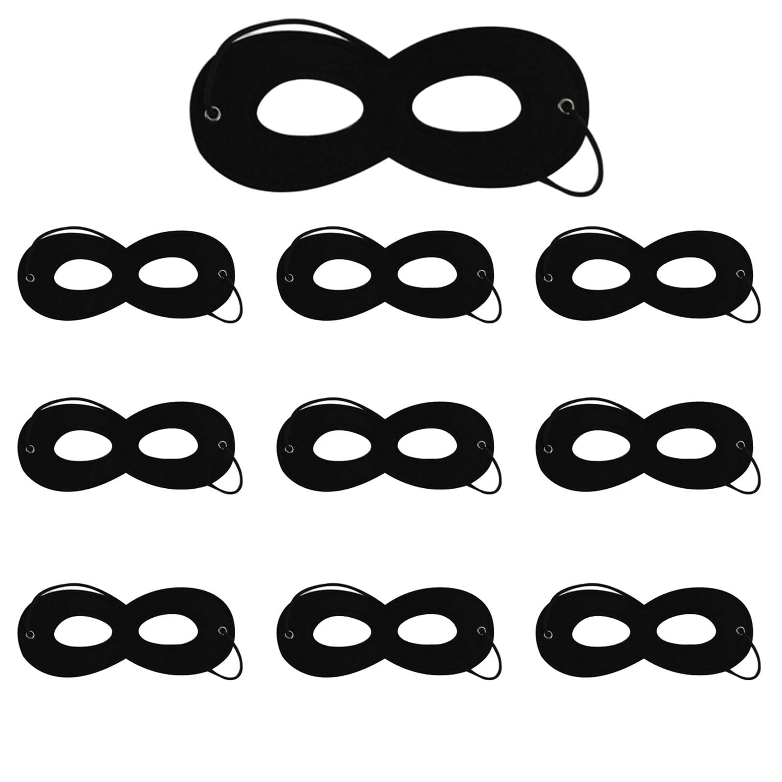 HarmonyCrafts Fashionable Felt Black Eye Mask - 10Pcs Unique Masquerade Costume Props for Festival Cosplay Party Decoration