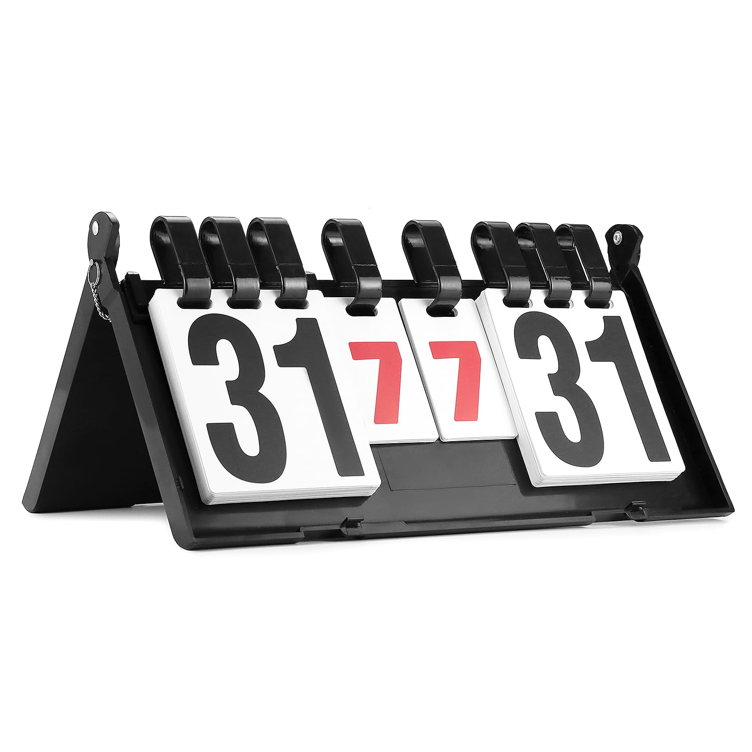 QWORK® 4 Digit Flip Scoreboard Portable Competition Scoreboard for Badminton, Volleyball, Table Tennis, Football - Waterproof PVC & ABS - Size 15.3" x 8.3" (39 * 21 cm)