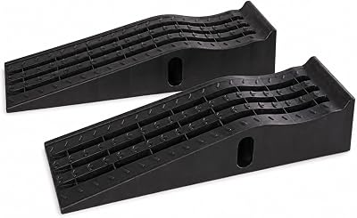 KATSU Tools Extra Wide Plastic Car Ramps 2 Piece Heavy Duty Garage Ramps