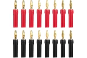 VCELINK Banana Plugs 4mm for Speaker Wire 8 Pairs/16 pcs, Speaker Cable Connectors with Insulated Sleeve for Amplifier/Receiv