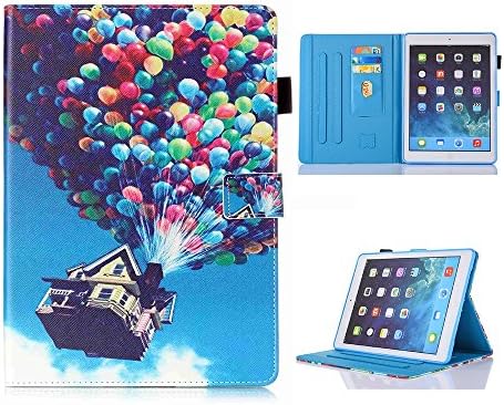 New iPad Case Smart Leather Case - UNOTECH Card Slot Protective Case with Pen Holder Wake/Sleep Function for New iPad Pro 10.5 2017, Ballon House