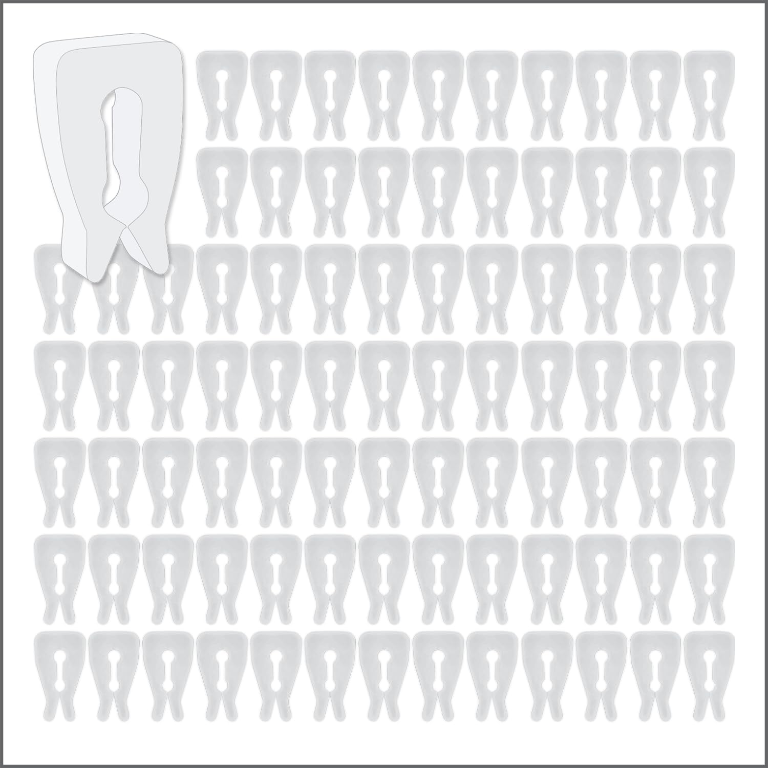 Photo 1 of 100 Pack Inventory Control Clips, Peg Hook Product Stoppers, Fits .15" to .25" Diam. Plastic or Metal Hooks, Inexpensive Product Display Control, Pegboard Accessories by ClipStrip