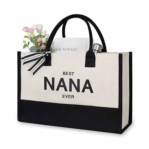 TOPDesign Embroidery Canvas Tote Bag for Women, Best Nana Ever