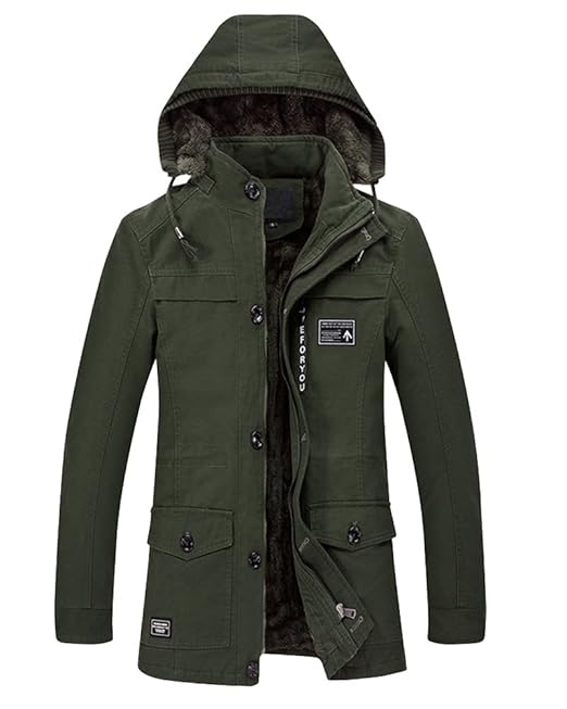 Herren Warme Winterjacke Parka Militär Manner Jacke Wintermantel Outdoor Übergangsjacke Gefütterte Winterparka
