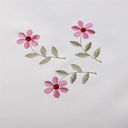 WELLYUK 17 Inch X 11 Inch Embroidered Rose Red