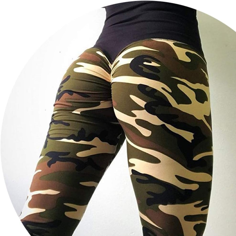 MDFY OEWGRF Push Up Camo Printed Women Polyester High Waist Comfortable Workout Leggings