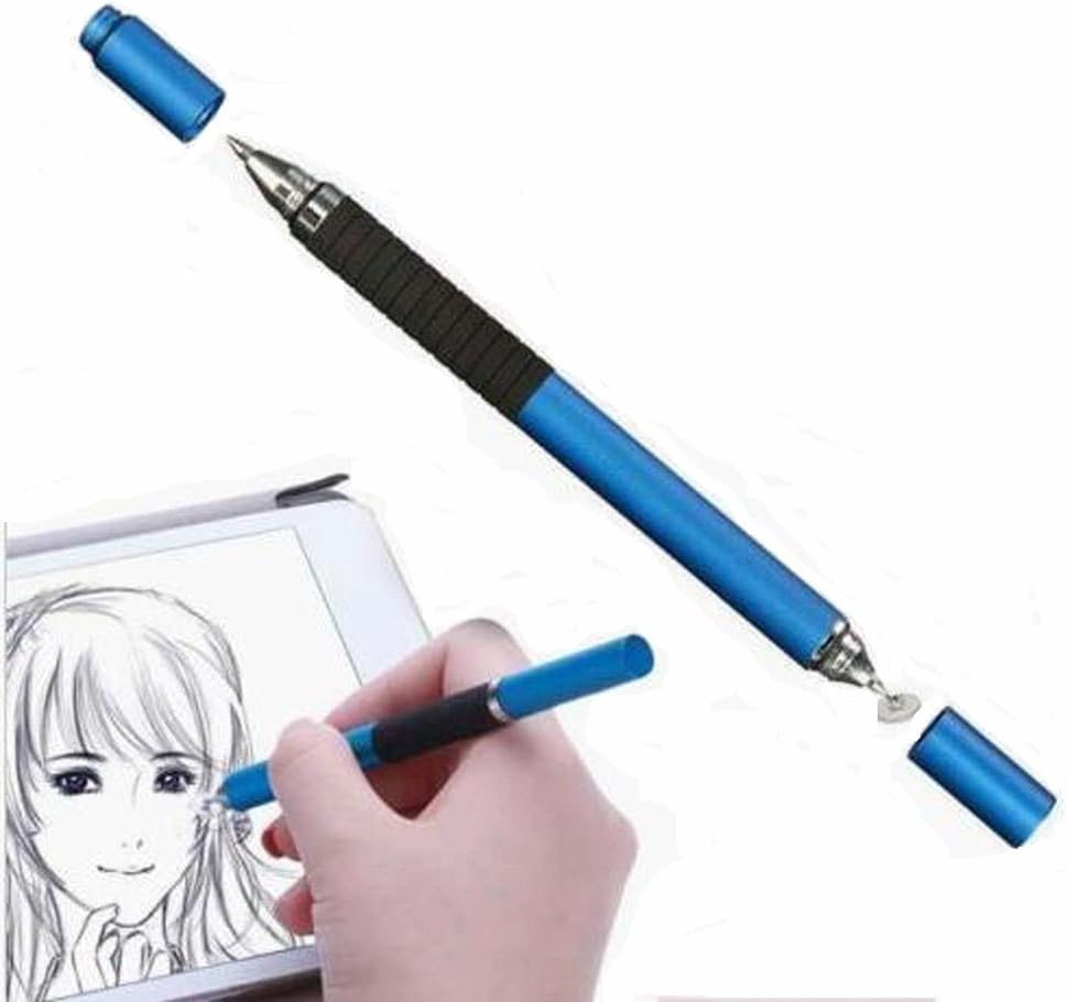 2 in 1 Stylus Pen Fine Point Replaceable High Precision Capacitive Tip Disc Ballpoint Gel Pen Compatible IPad Air,IPhone, Samsung Galaxy,Nextbook and Other Touch Screen Devices (blue）ZLMC
