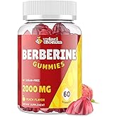 2000mg Berberine Supplement Gummies – High Potency Wellness Blend with Ceylon Cinnamon, Turmeric, Magnesium & Chromium, Vegan, Non-GMO, Gluten-Free, Peach Flavor, 60 Gummies - 1 Pack