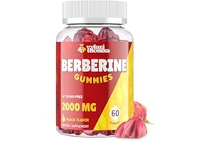 VYLARITHONIXA 2000mg Berberine Supplement Gummies – High Potency Wellness Blend with Ceylon Cinnamon, Turmeric, Magnesium & Chromium, Vegan, Non-GMO, Gluten-Free, Peach Flavor, 60 Gummies - 1 Pack