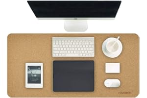 Hagibis Desk Pad, Natural Cork Large Desk Blotter Protector, Superfine Surface Material Dual Sided Desk Writing Mat for Office, Home, Gaming (Cork, 35.4" x 17")