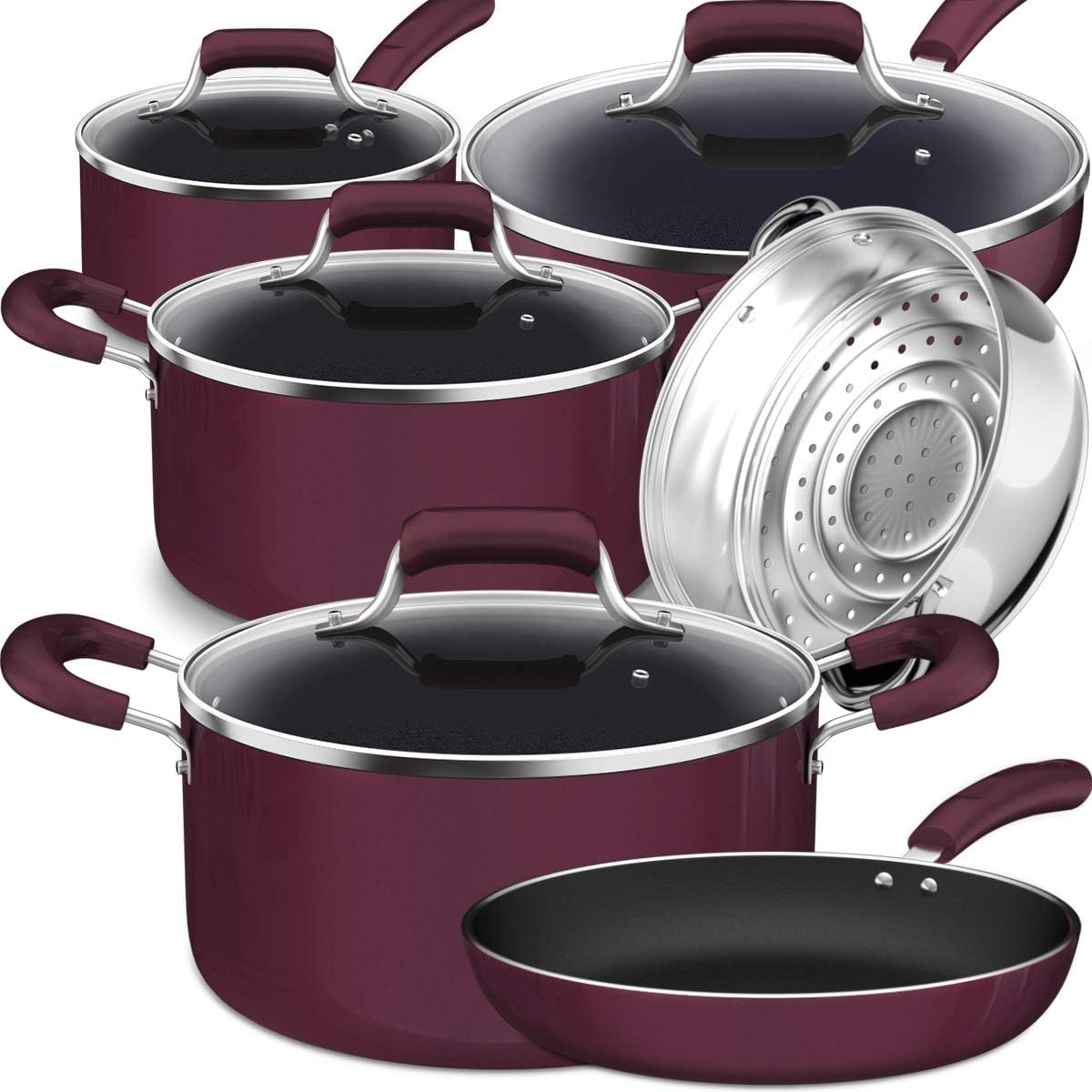 Lightning Deal Pots and Pans Set, Triply Nonstick Coating