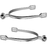 EQUSPUR English Spurs 1 Pair, Swan Neck, Stainless Steel, Horse Riding Spurs for Boot