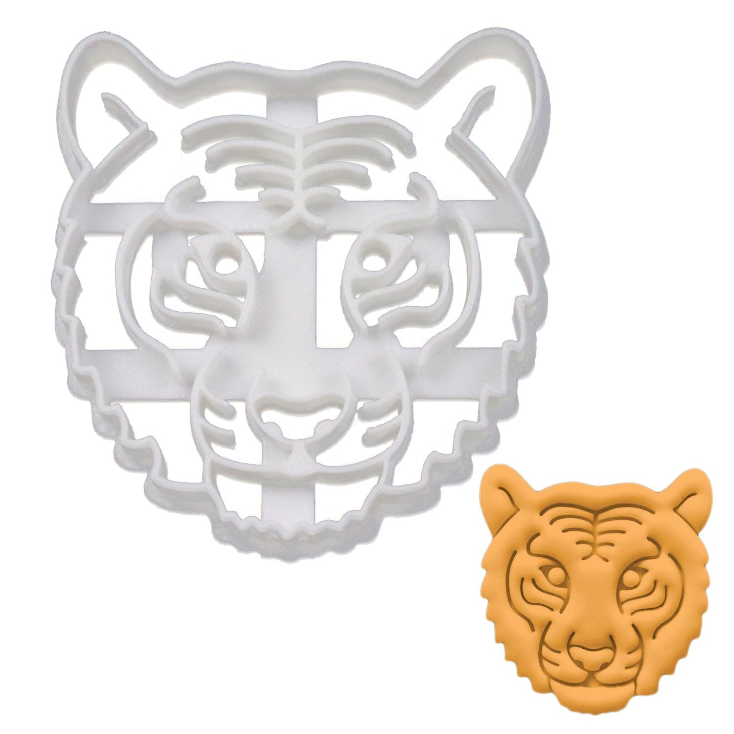 BAKERLOGY Tiger Face Cookie Cutter - Detailed Biscuit Cutter Design for Baking and Crafts, Ideal on Fondant, Dough, Clay