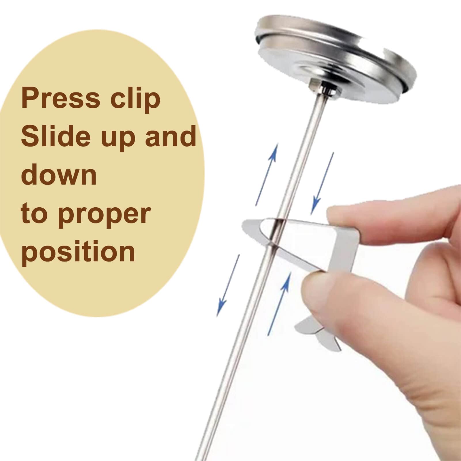 Milk Frothing Thermometer for Coffee Chocolate - Cappuccino Frothy Milk Foam Stainless Steel Thermometer for 12 Oz, 20 Oz and 32 Oz Espresso Steaming Pitchers 2