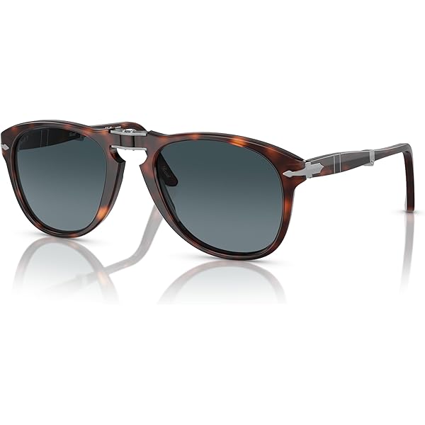 Amazon.com: Persol PO0714-95/31 sunglasses FOLDING BLACK w/GREEN