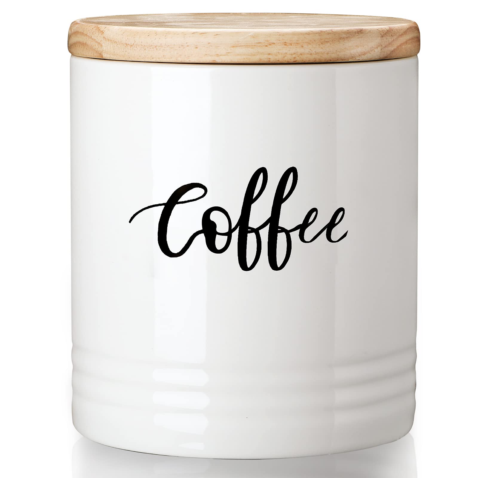 Photo 1 of LEETOYI Porcelain Food Storage Containers with Lid, 4.5 Inch 31oz White, Labeled Coffee