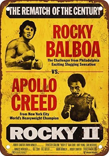 DOGT 1979 Rocky Balboa vs. Apollo Creed Vintage Look Reproduction Metal Tin Sign 7.8X11.8 INCH