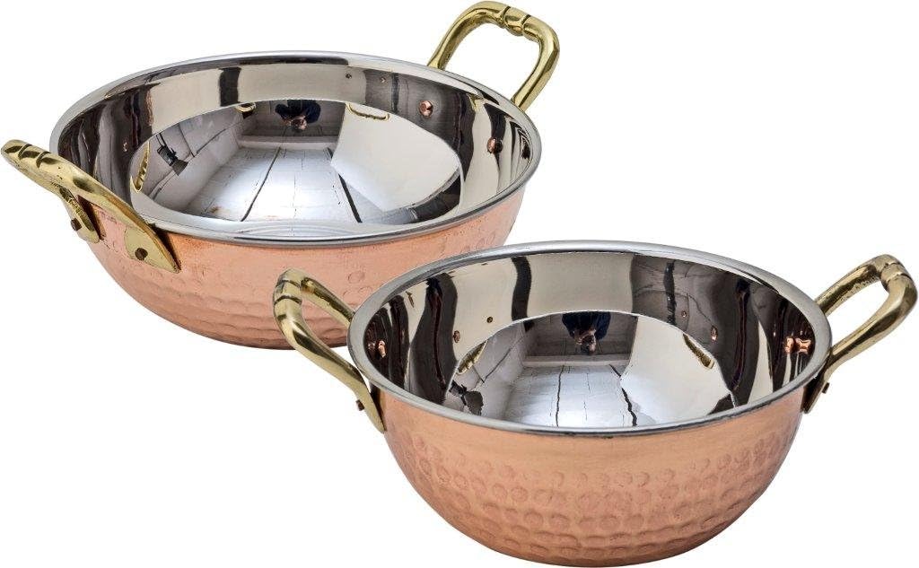 " KAPALINI" HAMMERED COPPER SERVING BOWL -" KADAI" - LARGE