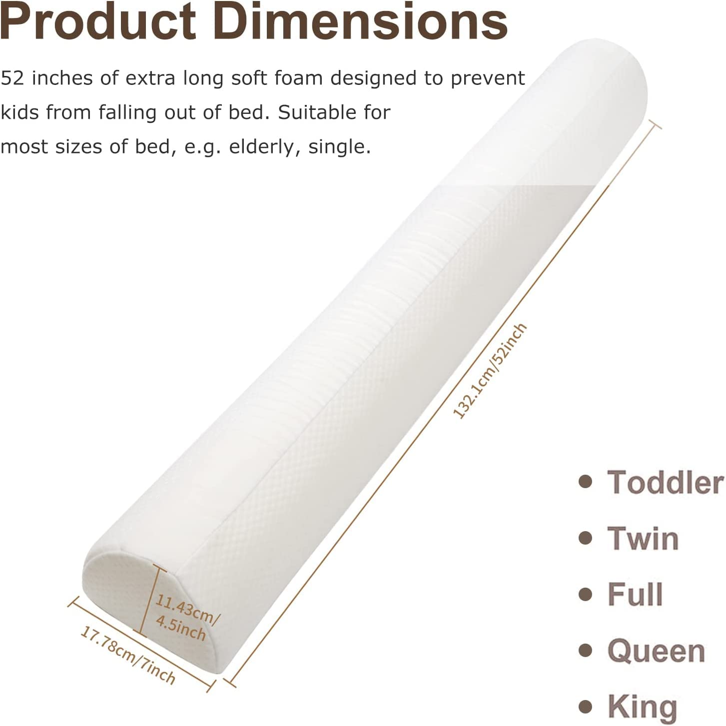 YIHATA Bed Bumpers for Toddlers 2 Pack Bed Rail for Toddlers Foam Safety Bed Guard Rail for Kids with Non-Slip Water Resistant and Washable Cover Bed Bumper for Twin, Queen, King, Full Bed