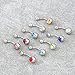 Musesland 21 Pieces 14g Belly Button Rings 316L Surgical Steel Navel Body Piercing Jewelry Assorted Colors