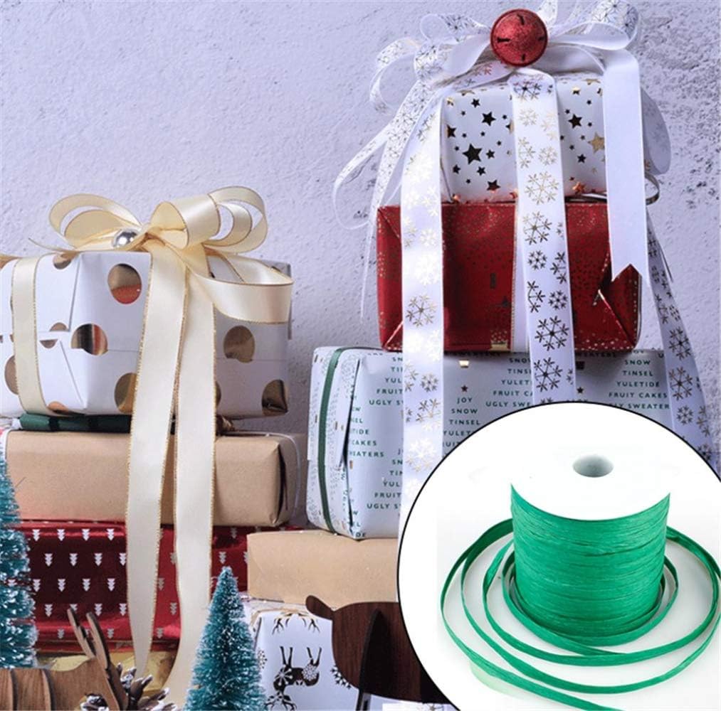 Download Paper Diy 200meter Raffia Paper Ribbon Craft Natural Wrapping Paper Twine Rope Gift Packing Ribbon For Easter Party Wedding Decoration Green Arts Crafts Sewing