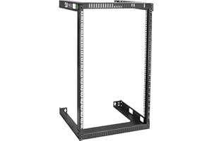 RIVECO 18U 19" Wall Mount Server Rack – 17.7" Deep 2 Post Open Frame Cabinet Easy Assembly Firm Constructed Shelf for Interne