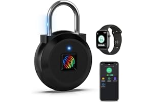 Eseesmart Fingerprint Padlock, Locker Bluetooth, Mobile APP, Smart Padlock with Keyless Biometric, Water Resistant, Suitable for Gym, School, Luggage Bags, Locker and Storage