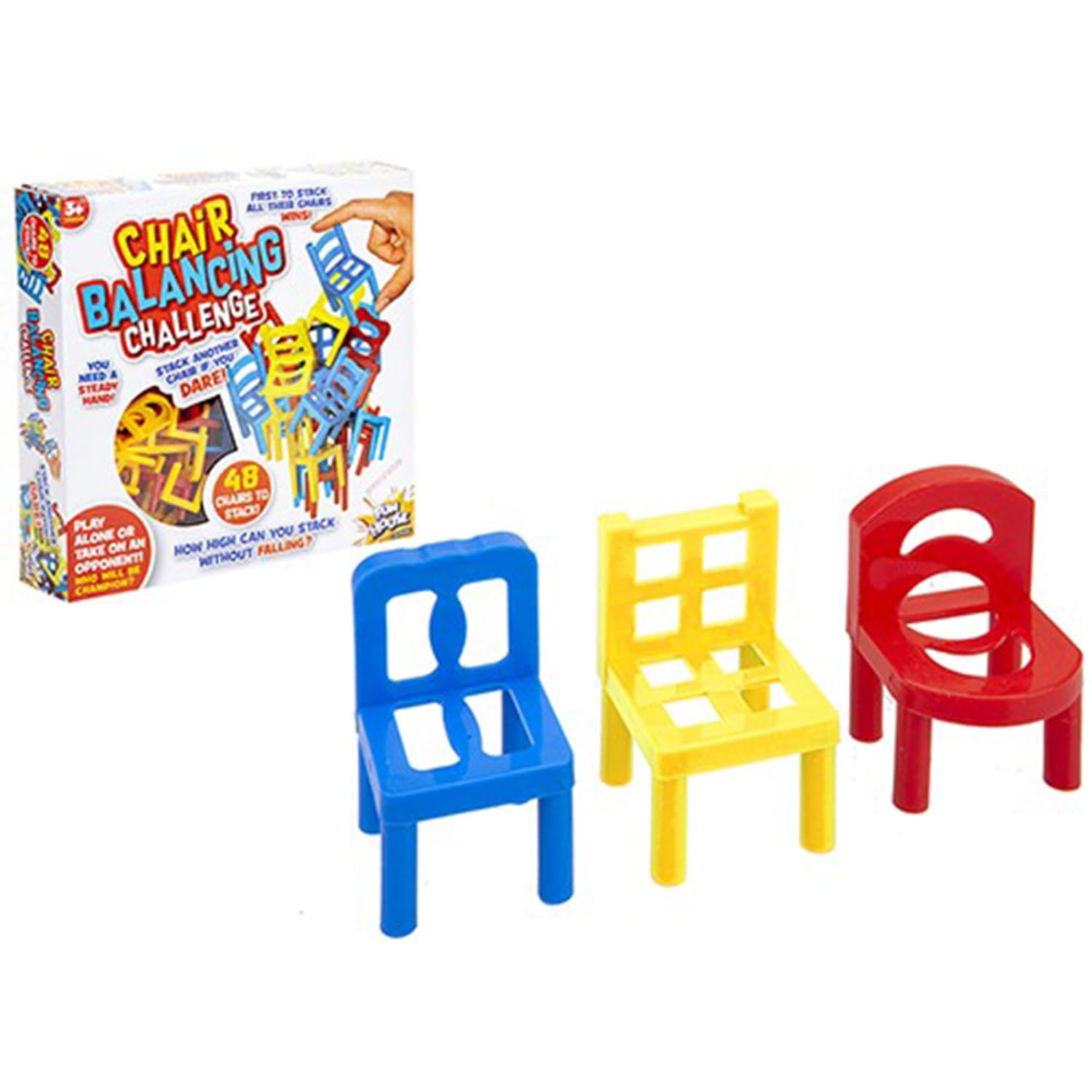 Balancing Chair Game in Printed Box (48 Pieces) - Great for Bonding & Parties, Idea