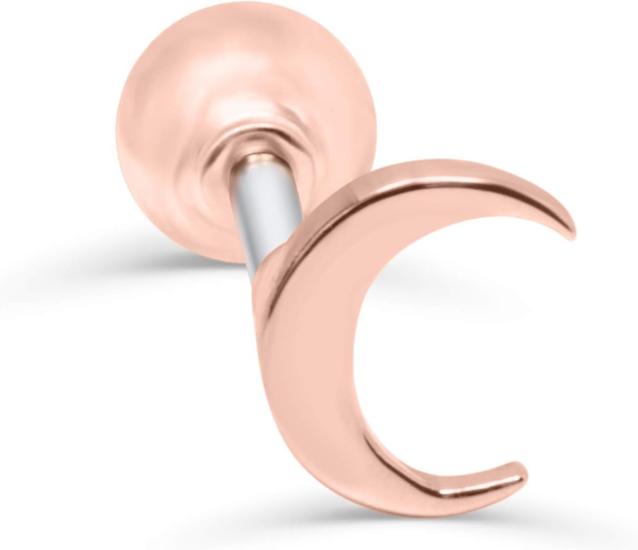 ONDAISY ONDAISY 14K Gold Plated Half Crescent Sailor Luna Moon Ear Barbell Ball Stud Earring Piercing