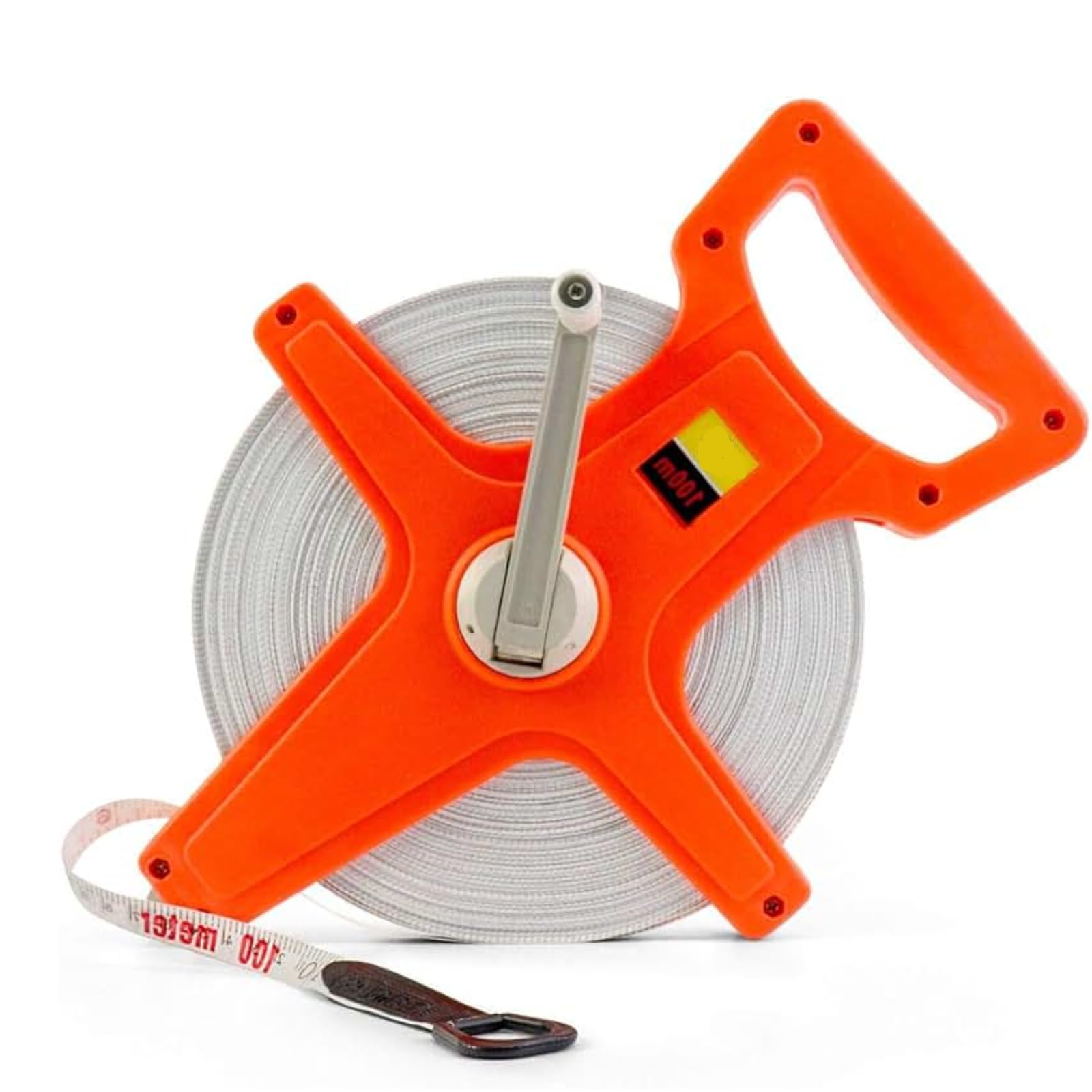 Nimomo Fiberglass Tape Measure, 100 Meter/328 Feet Fiber Tape Measure Reel Retractable Measuring Tape Open Reel Tape Measure Long Measuring Tape