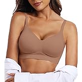 OEAK Womens Wireless Bras Comfortable Push Up Bra No Underwire Bra Full Support Lift Bralette Everyday Seamless Tshirt Bras XX-Large Coffee