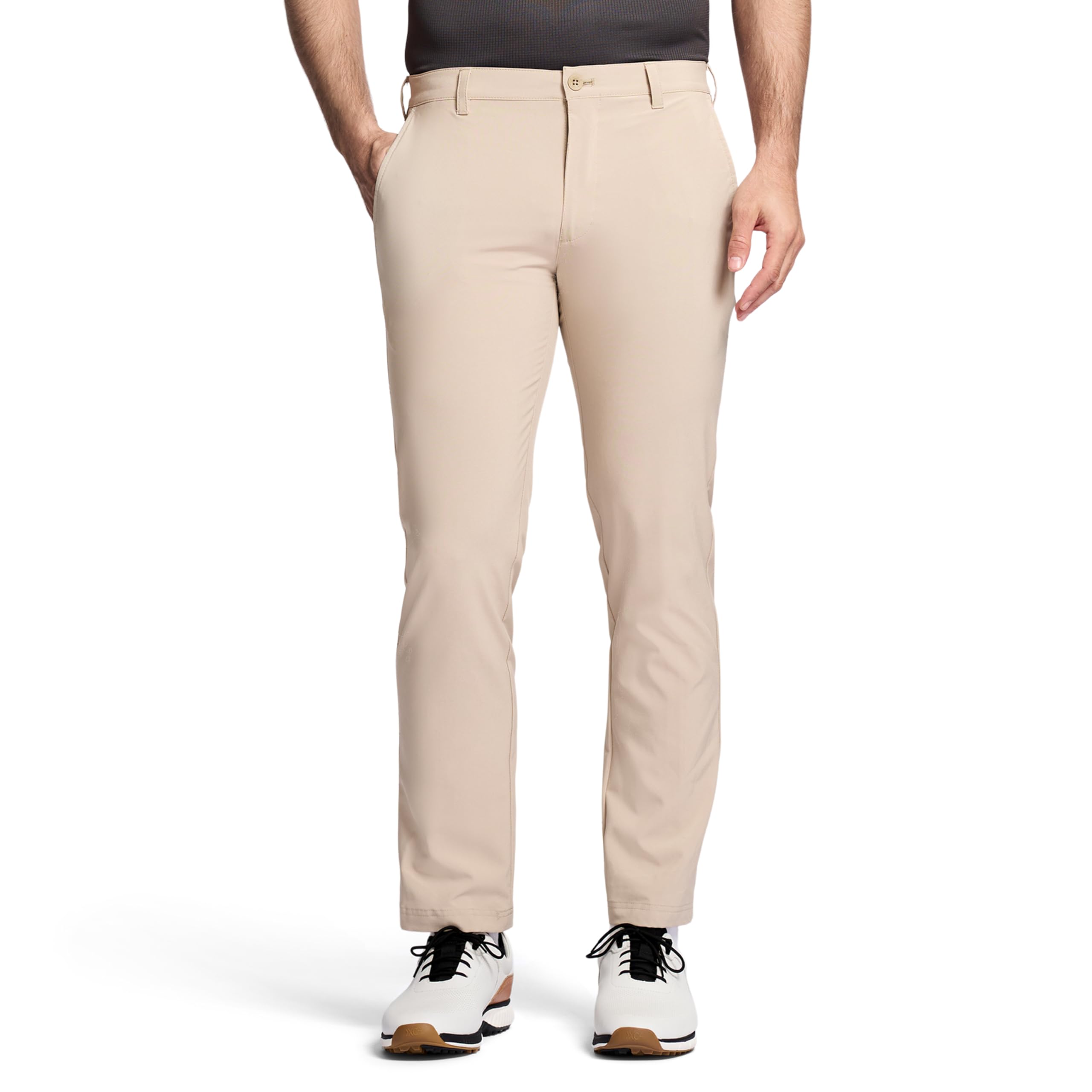 Izod Men's Golf Swingflex Slim Fit Pant, R. Khaki, 40W x 32L Image