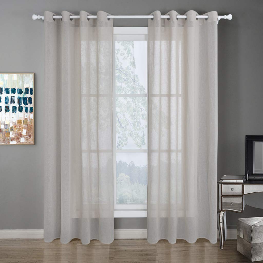 Ancho 140cm / Altura 160cm, Beige SIMPVALE Juego de 2 Cortinas