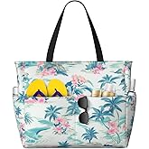 CHAOS MONKEY Women Large Beach Bag Sandproof Waterproof Travel Weekender Foldable Tote Bag for Pool Vacation Gym