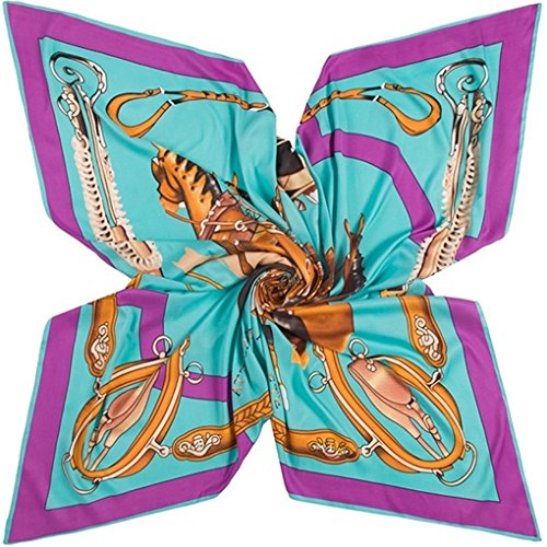 Square Silk Scarf For Women Women's Scarves Hijab Shawl Pashmina Headband Bandana (Purple)