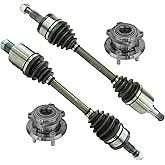 TRQ Front CV Axle Assemblies Wheel Bearing and Hub Assemblies 4 Piece Compatible with 2005-2021 Chrysler 300 2017-2022 Dodge Challenger 2007-2022 Charger 2005-2008 Magnum