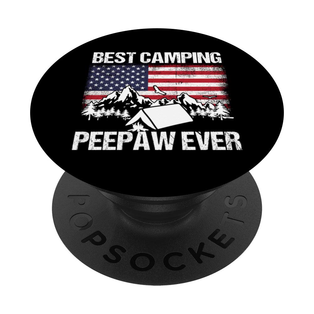 Best Camping American Flag National Camping Camper Camp Gift PopSockets Grip and Stand for Phones and Tablets