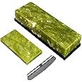Knife Sharpening Stone,10000 Grit Sharpener Whetstone Final Fine Polishing Natural Green Honing Oilstone for Knives Tools,Cutting Tools (SET-A)