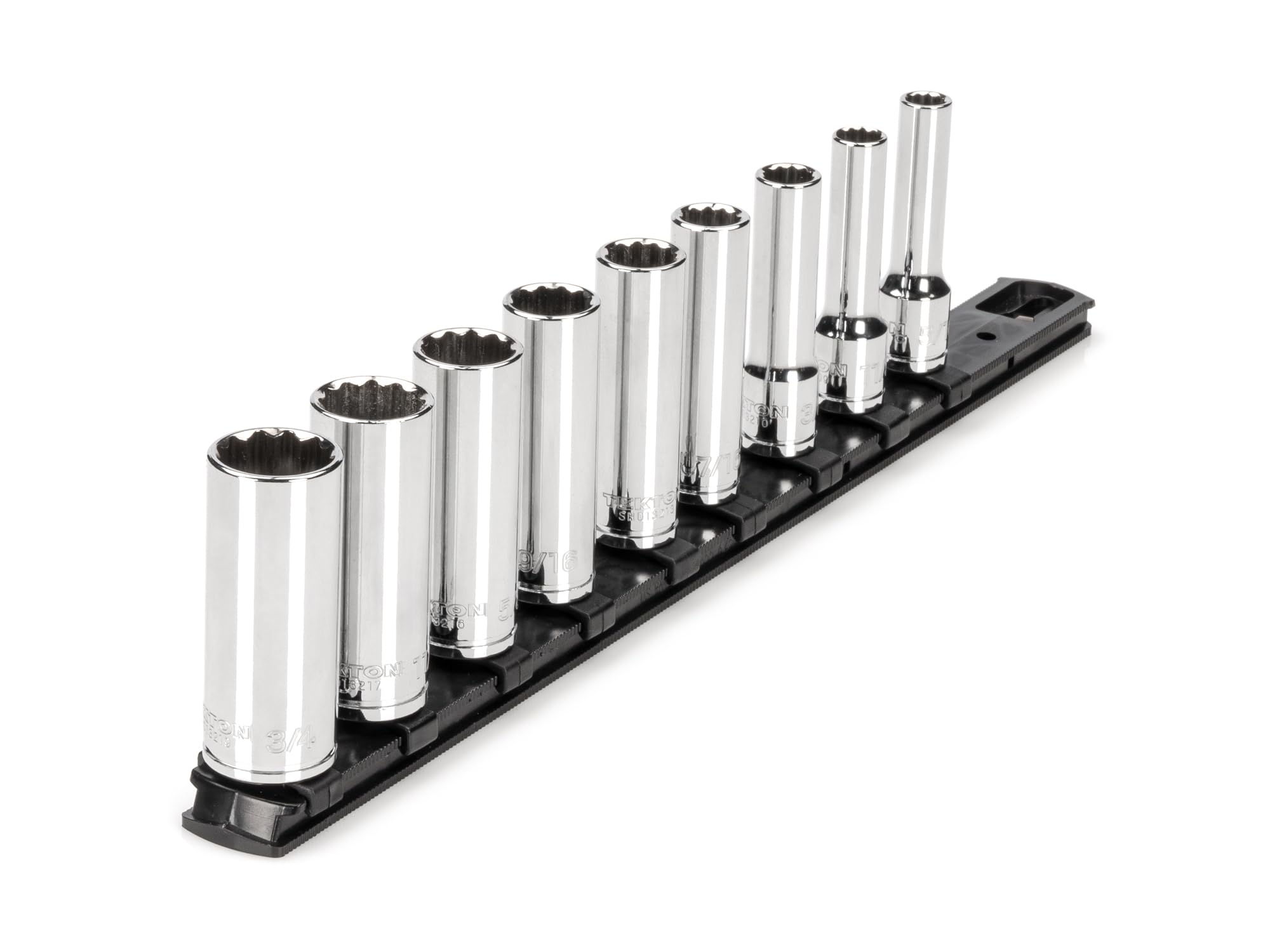 TEKTON 3/8 Inch Drive Deep 12-Point Socket Set, 9-Piece (5/16-3/4 in.) | SHD91107