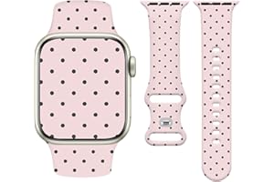 Watbro Cute Watch Band Compatible with Apple Watch Palka Dot and Checkered Strap for Women Man, Soft Silicone Compatible with