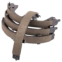 TRQ Rear Parking Brake Shoe Set Compatible with