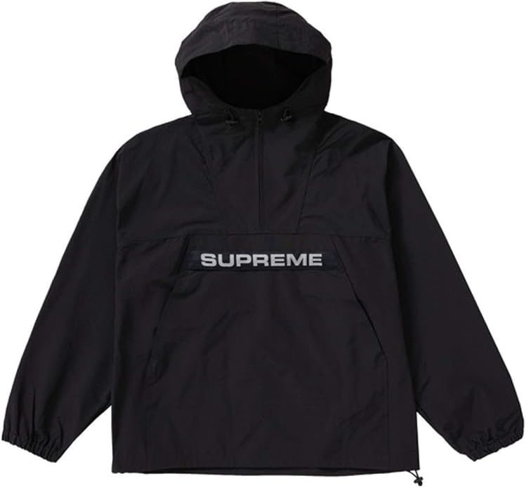 supreme heavy nylon anorak black