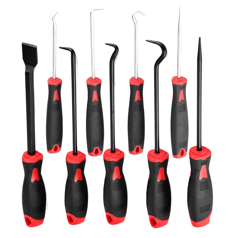 Suuonee Oil Seal Puller, 9pcs Car O-ring Oil Seal Removal Puller Tools Pick Hook Scraper Kit